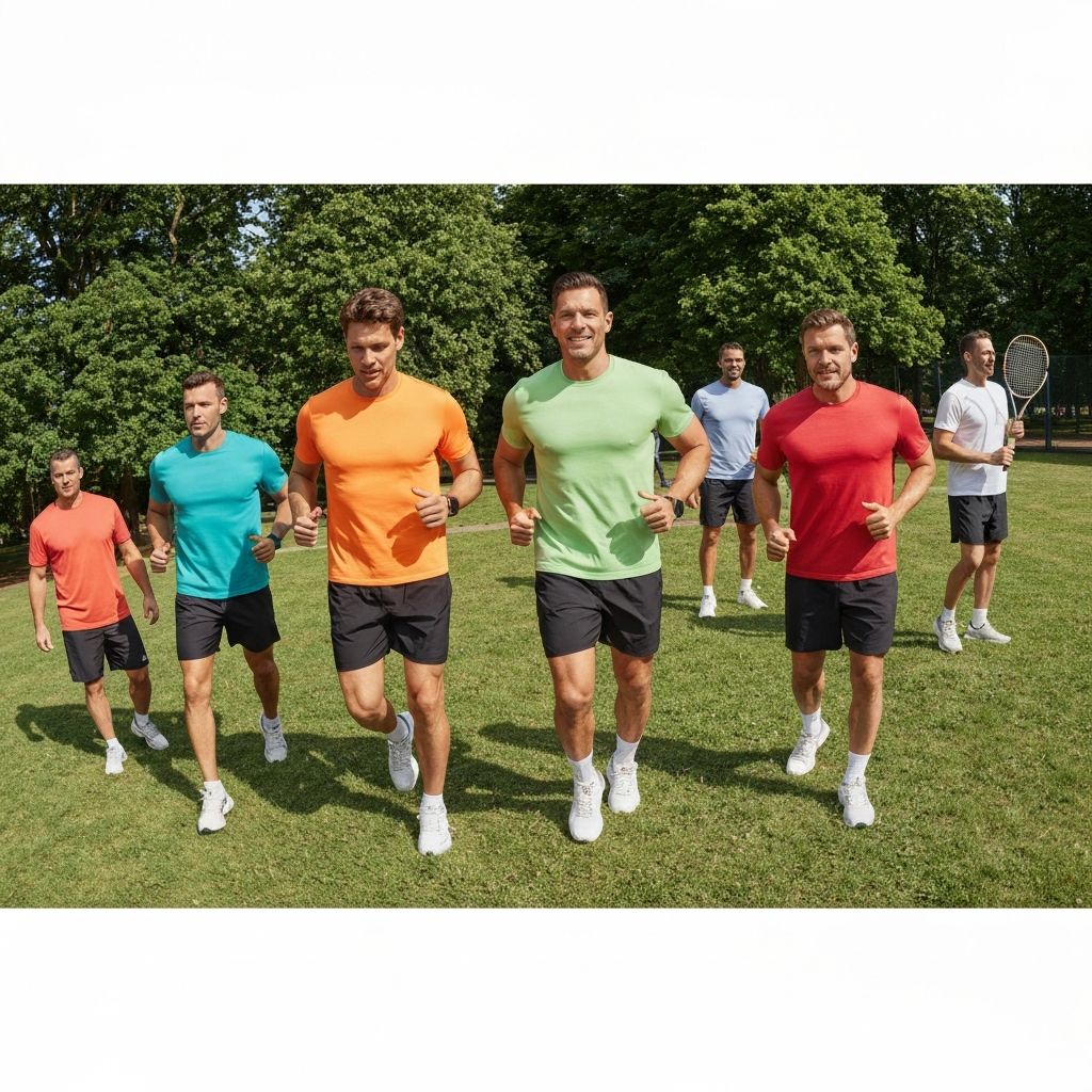 Men exercising outdoors